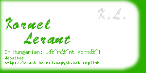 kornel lerant business card